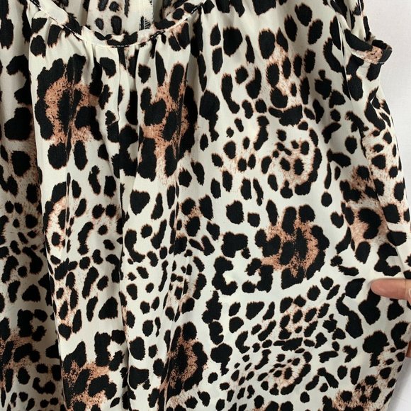 Leopard Print Spaghetti Strap Jumpsuit Size Large - Picture 4 of 4